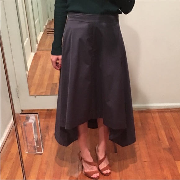 COS | Navy Asymmetrical Handkerchief Hem Skirt 4 - Picture 6 of 8